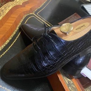 - Luxury ARTIOLI.  7k GENUINE Crocodile 🐊 Wholecut Oxford Dress Shoes